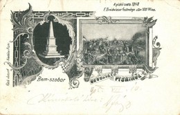 T3 1905 Piski, Simeria; Bem Szobor, Emlékmű, Piski Csata 1849. Február 9. 1848-49-es Forradalom és Szabadságharc. Kiadja - Non Classificati