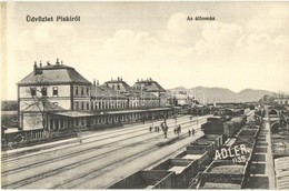 ** T1/T2 Piski, Simeria; Vasútállomás Vagonokkal. Adler Fényirda / Railway Station With Wagons - Unclassified