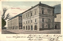 T2 1905 Eperjes, Presov; Collegium, Elemi Iskola, Szövetkezeti üzlet. Fénynyomat Divald Műintézetéből / School, College, - Unclassified