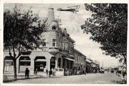 T2 Losonc, Lucenec; Kaviaren Corso / Korzó Kávéház, Utca, Schulter üzlete, Repülőgép / Cafe, Street View, Shop, Aircraft - Non Classificati