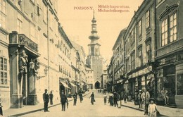 ** T1/T2 Pozsony, Pressburg, Bratislava; Mihálykapu Utca, Neumann M., Stampfel üzlete, Gyógyszertár. W. L. Bp. 629. / Mi - Non Classificati
