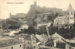 T2 1908 Trencsén, Trencín; Vár, Templom. Szold Nyomda Kiadása / Castle, Church - Non Classificati