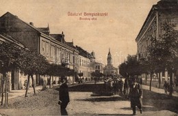 T3 1908 Beregszász, Berehove; Bocskay Utca, Római Katolikus Templom, ökrös Szekér. Kiadja Auer K. és Kovács K. 446. / St - Unclassified