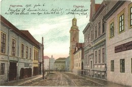 T2 1905 Ungvár, Uzshorod, Uzhorod; Nagy Utca, Templom, Lefkovits Jakabné Zálogkölcsön Intézete, F. Adolf üzlete. Völgyi  - Unclassified