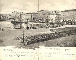 T3 Fiume, Riva Szapáry / Port, Steamships, Folding Card (bent Til Broken) - Unclassified