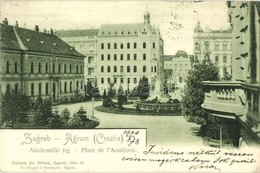 T2/T3 Zagreb, Akademicki Trg. Naklada Jul. Hühna / Place De L'Academie / Academy Square, Monument (EK) - Non Classificati