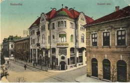 T2/T3 Szabadka, Subotica; Kossuth Utca, Takarékpénztár, Kávéház, Fonciere Biztosító / Street View With Cafe And Savings  - Ohne Zuordnung