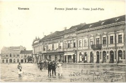 T2 1905 Versec, Vrsac; Ferenc József Tér, Josef Unger, Schicker Julius, Szedlárov, Schwartz S., Brüder Hoffmann üzlete,  - Zonder Classificatie