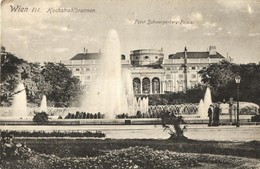 T2/T3 Vienna, Wien, Bécs; III. Hochstrahlbrunnen, Fürst Schwarzenberg-Palais / Fountain, Palace - Ohne Zuordnung