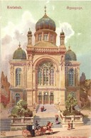 ** T2 Karlovy Vary, Karlsbad; Synagoge / Synagogue. Ed. Strache Litho S: Erwin Pendl - Ohne Zuordnung