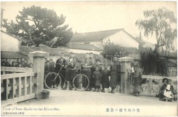 ** T2/T3 Takayama Area, View Of Ima-Bashi On The River Sho (Sho-gawa), Street View With People On The Bridge, Man With B - Zonder Classificatie