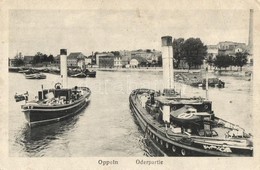 T2/T3 1918 Opole, Oppeln; Oderpartie / Oder River, Steamships  (EK) - Ohne Zuordnung