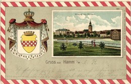 T2/T3 1904 Hamm. Ansicht Von Norden / Coat Of Arms. E. Griebsch 8311. Emb. Litho (fa) - Ohne Zuordnung