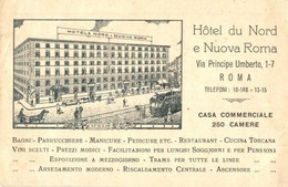 ** T3 Rome, Roma; Stazione Centrale Termini (Lato Arrivi). Hotels Nord & Nuova Roma / Hotel Advertisement With Map  (EB) - Zonder Classificatie