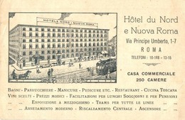 ** T3 Rome, Roma; Stazione Centrale Termini (Lato Arrivi). Hotels Nord & Nuova Roma / Hotel Advertisement With Map  (EB) - Unclassified