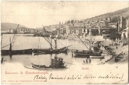 T2/T3 1901 Constantinople, Istanbul; Halki / Heybeliada Island, Port, Ships. Max Fruchtermann 357. (r) - Non Classés