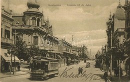 T2 Montevideo, Avenida 18 De Julio / Street View With Tram Line 52 - Unclassified