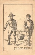 T3 Jön Az Ebéd! A KEG (Katolikus Egyetemi Gimnázium) Cserkészcsapatok Kiadása / Hungarian Boy Scout Art Postcard S: Velő - Non Classés