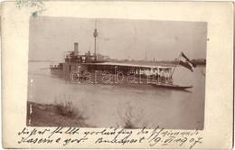 T2/T3 1907 Az SMS 'Körös' Monitor Az Osztrák-Magyar Haditengerészet Közös Lobogójával; Dunaflottilla / K.u.K. Kriegsmari - Non Classés