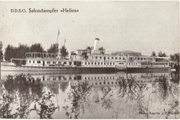 * T2 Helios Lapátkerekes Gőzhajó / Hungarian Passenger Steamship, Photo: Kapitän J. Eilingsfeld + Stamp With The Captain - Unclassified