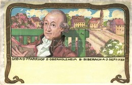 ** T2/T3 Christoph Martin Wieland. Geb. A. D. Pfarrhof Z. Oberholzheim B. Biberach. Am 5. Sept. 1733. Internal. Ansichts - Zonder Classificatie