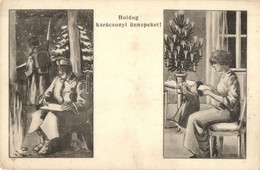 ** T2/T3 Boldog Karácsonyi Ünnepeket! / WWI Austro-Hungarian K.u.K. Military Christmas Greeting Art Postcard, Soldiers O - Unclassified