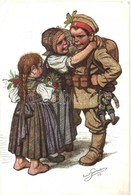 * T3 Schwarzwald-Trachten Künstlerkarte Nr. 11. Siegfr. Bäcker / German Soldier, Folklore S: Ernst Gutman (cut) - Ohne Zuordnung