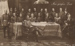 ** T3 Aus Grosser Zeit. Kaiser Wilhelm II, Hindenburg With The Military Leaders Of WWI: Mackensen, Moltke, Bölow, Kronpr - Ohne Zuordnung