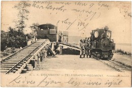 T2/T3 Cs. és Kir. Vasúti és Távirati Ezred Tábori Vasútállomása, Gőzmozdonyokkal / Feldmässiger Bahnhof. K.u.K. Eisenbah - Ohne Zuordnung