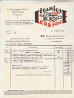 Facture Illustrée 6/3/1947 Céramique LERENNE à VALLAURIS Alpes Maritimes - Coquetiers .etc - 1800 – 1899
