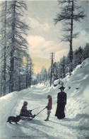** T1 Winter Sport In Sankt Moritz, Sledding, Sled With Children And Dog. Photograpie-Verlag Wehrli A.-G. 16622. - Zonder Classificatie
