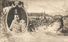 T2/T3 1914 Franz Joseph With Soldiers Before The Battle. Flag (EK) - Unclassified