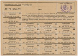 1945-1941. 2klf élelmiszerjegy, ívekben, Benne Zsírutalvány és Cukorjegy T:III - Zonder Classificatie