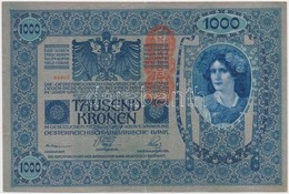 1902. 1000K Függőleges 'Deutschösterreich' Felülbélyegzéssel, Mindkét Oldala Német T:III - Non Classés