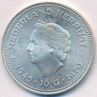 Hollandia 1970. 10G Ag 'Julianna' T:1- 
Netherlands 1970. 10 Gulden Ag 'Juliana' C:AU 
Krause KM#195 - Non Classificati