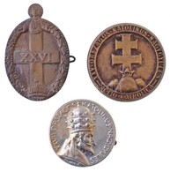 1934. 'XXV. Országos Katolikus Nagygyűlés - Actio Catholica' Br Jelvény (34mm) + 1935. 'XXVI' Br Jelvény (28x42mm) + 193 - Unclassified