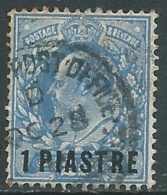 1911-13 BRITISH LEVANT USED TURKISH CURRENCY SG 27 1pi ON 2 1/2d - F23-9 - Levante Británica