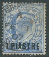 1911-13 BRITISH LEVANT USED TURKISH CURRENCY SG 27 1pi ON 2 1/2d - F24-3 - Levante Británica