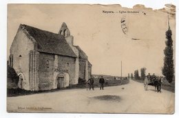 NOYERS -- Eglise Saint Lazare ( Animée, Vélo ,attelage )--coin Supérieur Droit Abimé--........à Saisir - Noyers Sur Cher