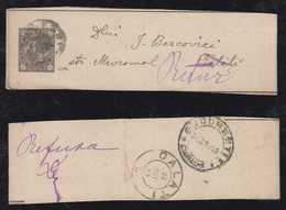 Rumänien Romania 1893 Stationery Wrapper Returned To Sender BUCURESTI GALATI - Brieven En Documenten