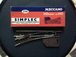 HORNBY-acHO MECCANO Aiguillage Gauche A Commandé Manuelle 2 Rails-Écartement Ho-16mm 5 SIMPLEC Ref, 7791 - Vías Férreas