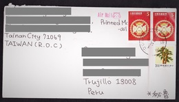 Taiwan Cover Sent To Peru - Gebruikt