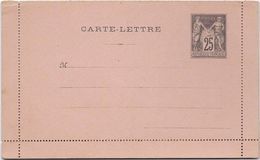 France Entiers Postaux - 25c Noir Sur Rose - Type Sage - Carte-lettre  - Neuf - Kartenbriefe