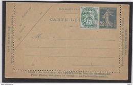 France Entiers Postaux - 25 C Bleu Semeuse Camée - Carte-lettre - Neuf - TB - Letter Cards