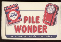 BUVARD:  PILE WONDER - FORMAT  Env. 13,5X21 Cm - Electricité & Gaz