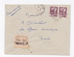 ENVELOPPE RECOMMANDEE DE HAMMAM LIF POUR TUNIS DU 14/05/1935 - Cartas & Documentos