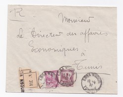 ENVELOPPE RECOMMANDEE DE EBBA KSOUR POUR TUNIS DU 16/04/1937 - Cartas & Documentos