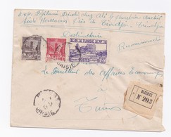 ENVELOPPE RECOMMANDEE DE BIZERTE POUR TUNIS DU 11/03/1942 - Cartas & Documentos