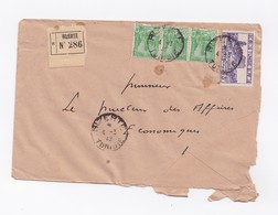 ENVELOPPE RECOMMANDEE DE BIZERTE POUR TUNIS DU 04/03/1942 - Cartas & Documentos