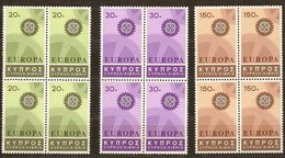 Chypre Cyprus Cept 1967 Yvertn°  284-286 *** MNH 4 Séries   Cote 36 Euro - 1967